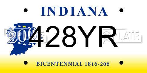 428YR Indiana License Plate