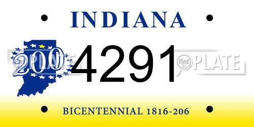 4291 Indiana License Plate
