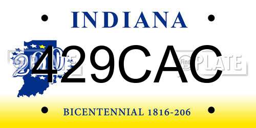 429CAC Indiana License Plate