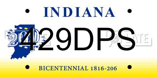 429DPS Indiana License Plate