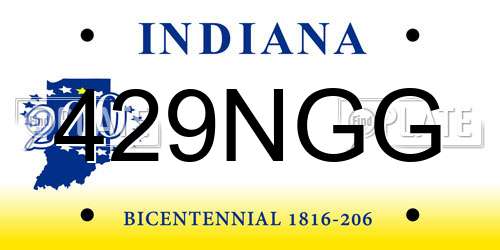 429NGG Indiana License Plate
