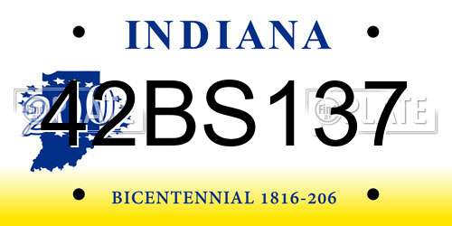 42BS137 Indiana License Plate