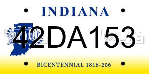 42DA153 Indiana License Plate