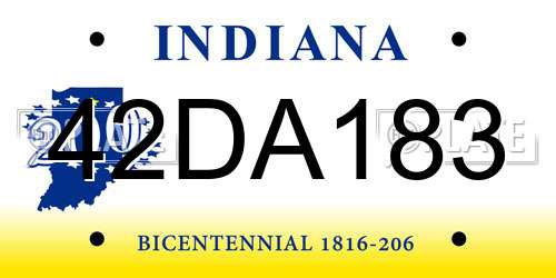 42DA183 Indiana License Plate