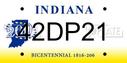 42DP21 Indiana License Plate