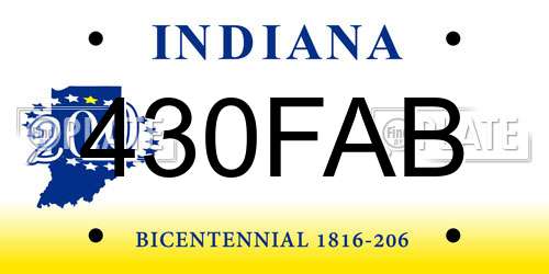 430FAB Indiana License Plate