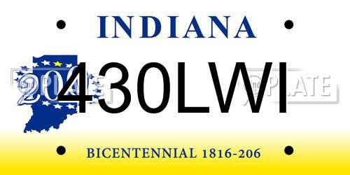 430LWI Indiana License Plate