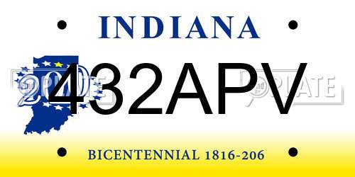 432APV Indiana License Plate