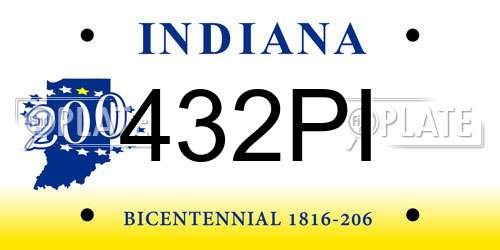 432PI Indiana License Plate