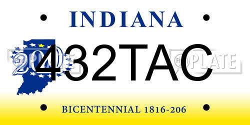 432TAC Indiana License Plate