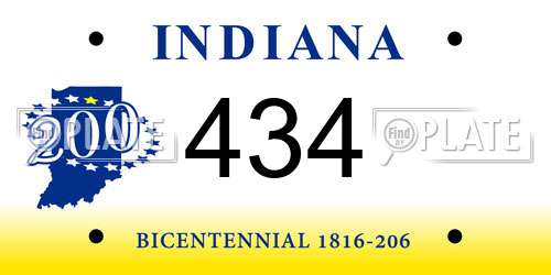 434 Indiana License Plate