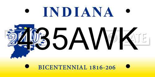 435AWK Indiana License Plate