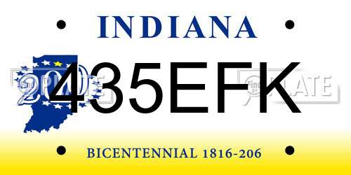 435EFK Indiana License Plate