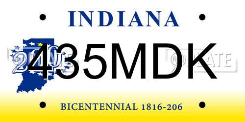 435MDK Indiana License Plate