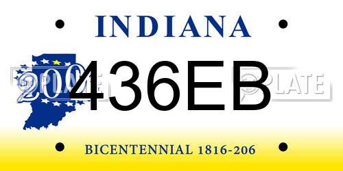 436EB Indiana License Plate