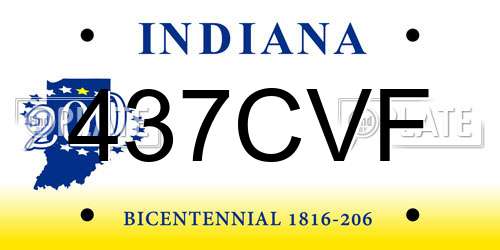 437CVF Indiana License Plate