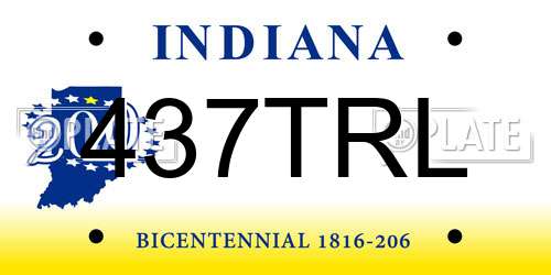 437TRL Indiana License Plate