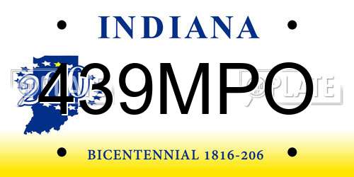 439MPO Indiana License Plate