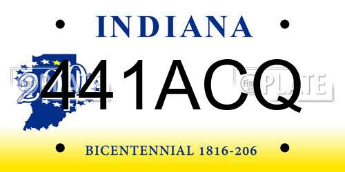 441ACQ Indiana License Plate