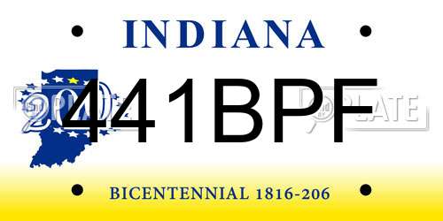 441BPF Indiana License Plate