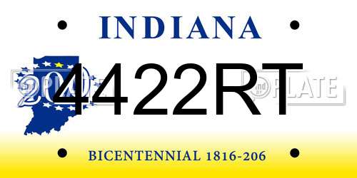 4422RT Indiana License Plate