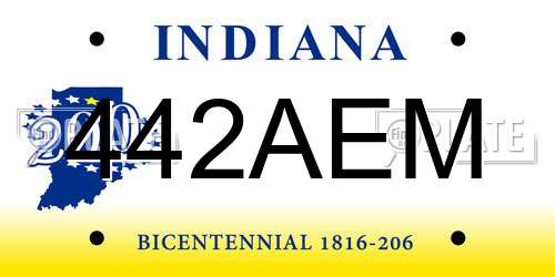 442AEM Indiana License Plate