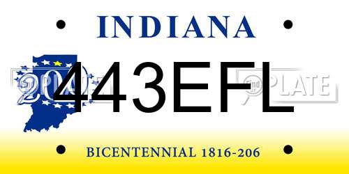 443EFL Indiana License Plate