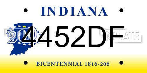 4452DF Indiana License Plate
