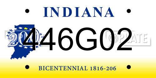 446G02 Indiana License Plate