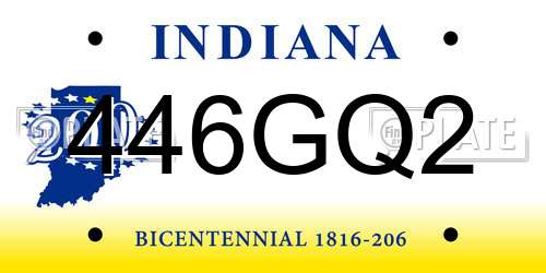 446GQ2 Indiana License Plate