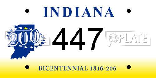 447 Indiana License Plate