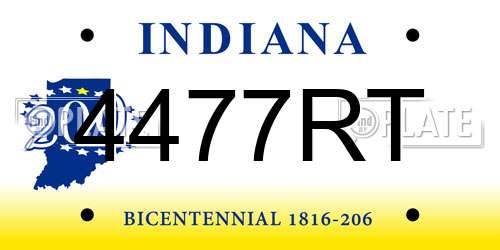 4477RT Indiana License Plate