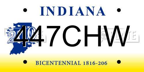 447CHW Indiana License Plate