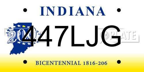 447LJG Indiana License Plate