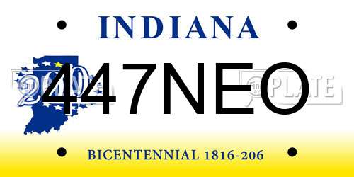 447NEO Indiana License Plate