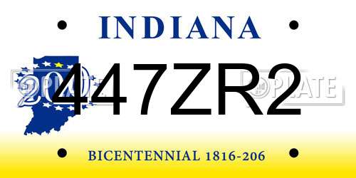 447ZR2 Indiana License Plate