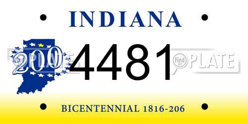4481 Indiana License Plate