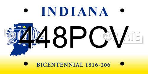 448PCV Indiana License Plate