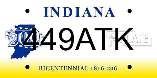 449ATK Indiana License Plate