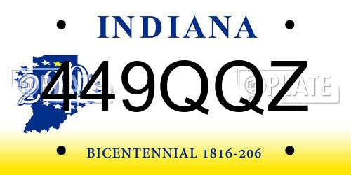 449QQZ Indiana License Plate