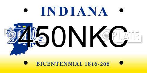 450NKC Indiana License Plate