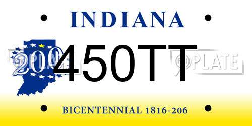 450TT Indiana License Plate
