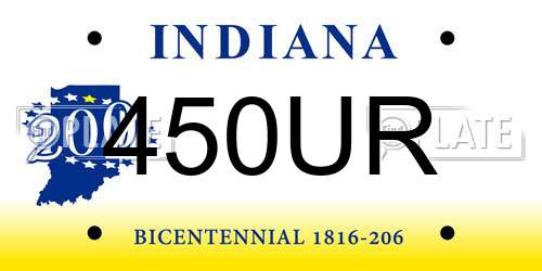 450UR Indiana License Plate