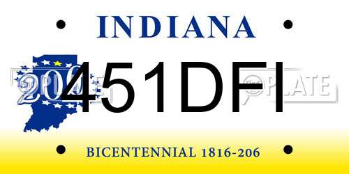 451DFI Indiana License Plate