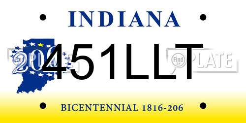 451LLT Indiana License Plate
