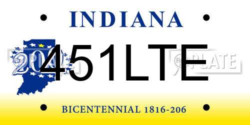 451LTE Indiana License Plate