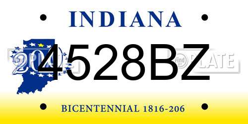 4528BZ Indiana License Plate