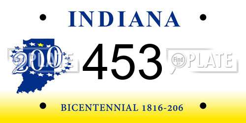 453 Indiana License Plate