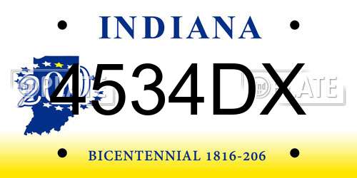 4534DX Indiana License Plate