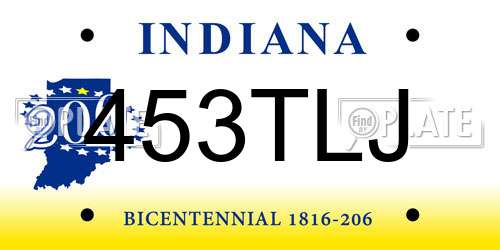 453TLJ Indiana License Plate